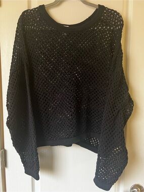 Black Open-Weave 4X Sweater